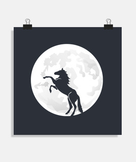 Cheval cabré au clair de lune t-shirt é