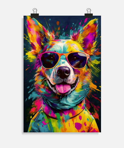 Poster chien pop art