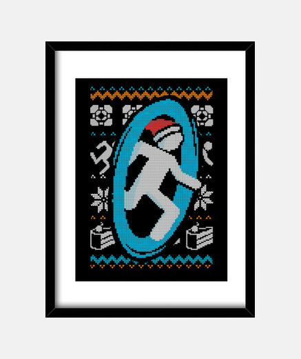 Framed christmas ugly sweater - portal blue