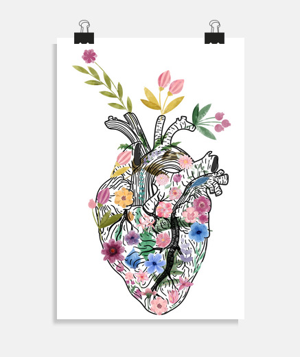 Poster coeur floral
