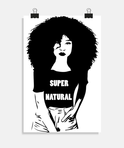 Poster coupe afro affirmation identité Afrique pochoir salon de coiffure restaurant poster boutique affiche