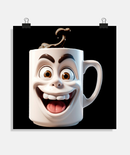 Poster crazy coffee cup for pub poster brulerie bar restaurant poster