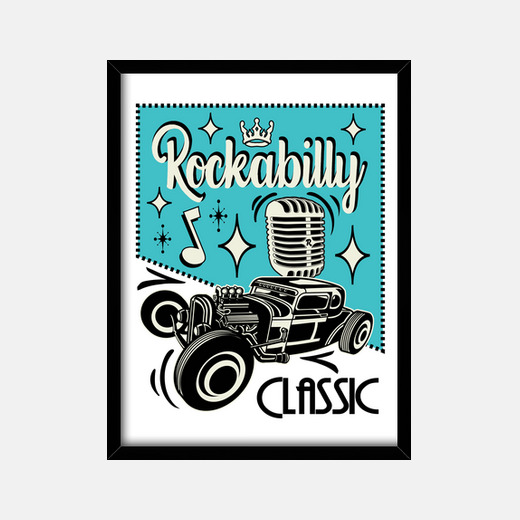 Cuadro rockabilly hot rod classic rock and roll vintage rockers coches ...