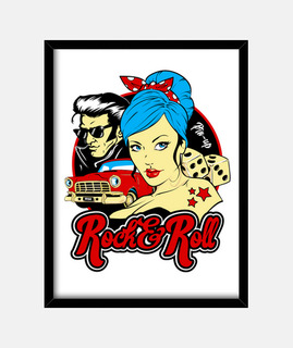 Cuadro Rock and Roll Rockabilly Music Retro Pinup Rockers USA