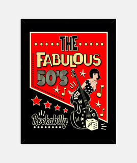 Cuadro Rock Rockabilly Retro Pin Up Vintage Rock and Roll Rockers