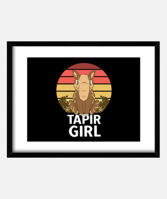 Cute tapir girl animal women girls framed... | tostadora