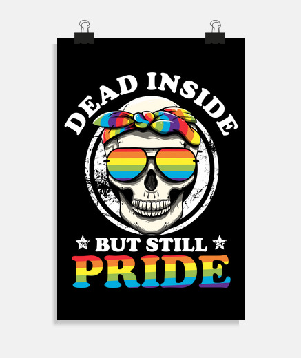 Poster dead à l&#39;intérieur mais toujours fierté communauté lgbtq raimbow vintage