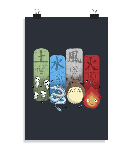 Póster Vertical 2:3 - (20 X 30 Cm) Ghibli Elemental Charms laTostadora