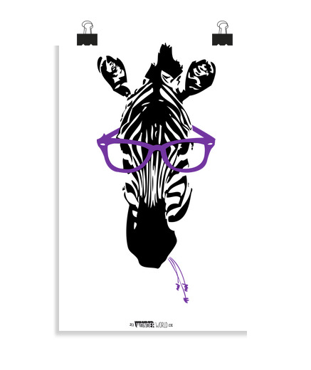 Póster Vertical 2:3 - (20 X 30 Cm) Zebra gafapasta laTostadora