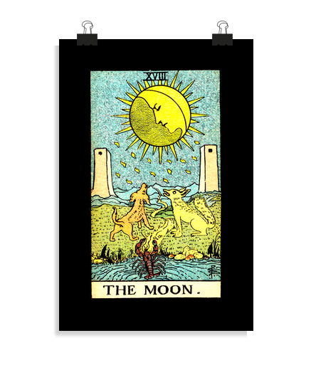 Póster Vertical 2:3 - (20 X 30 Cm) tarjeta de tarot retro vintage la luna laTostadora