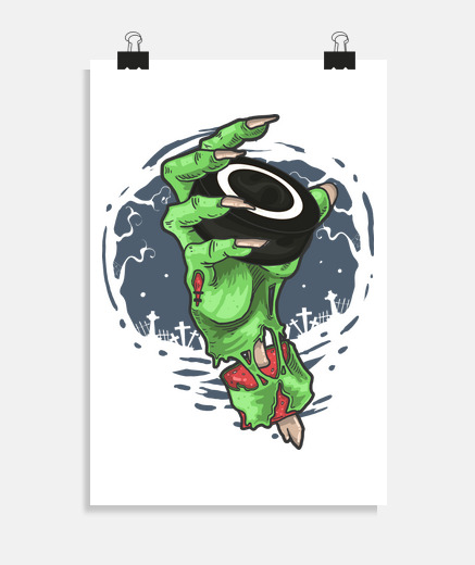 Poster déguisement zombie halloween hockey