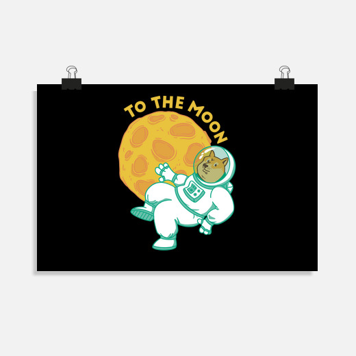 dogecoin a la luna perro astronauta