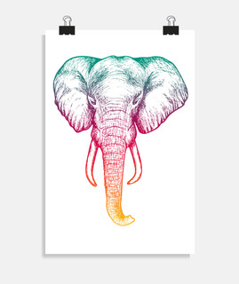 Elefante holografico poster