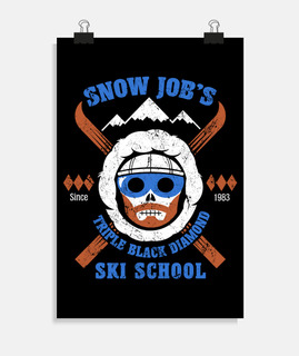 escuela de esquí de trabajo de nieve