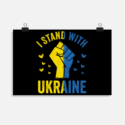 estoy de pie con la bandera de ucrania 