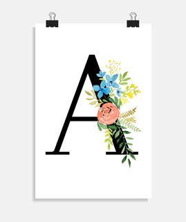 fleurs aquarelles initiales