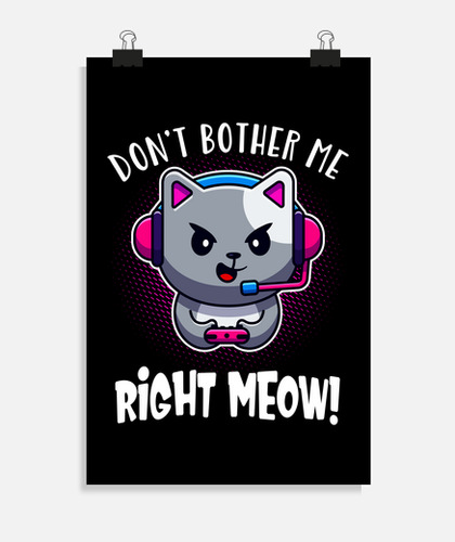 Gaming cat cute video games kitten game poster tostadora