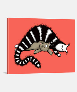 gato madre protege a su bebé gatito