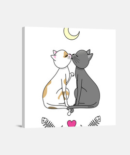 Gatos enamorados kawaii