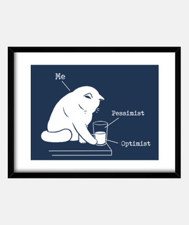 Glass graphic - Pesimist - Optimist Cat