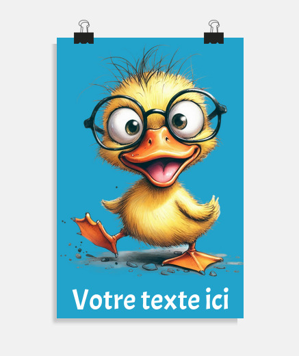 Poster gomme canard jaune humour funny poster bureau salon boutique affiche stand 