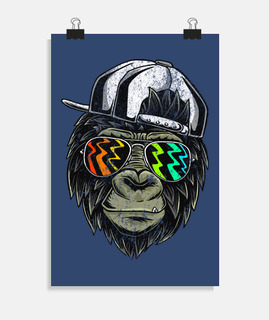 gorilla hip hop cool con berretto da so