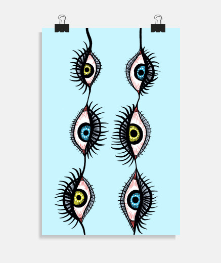 Poster guirlandes aux yeux bizarres