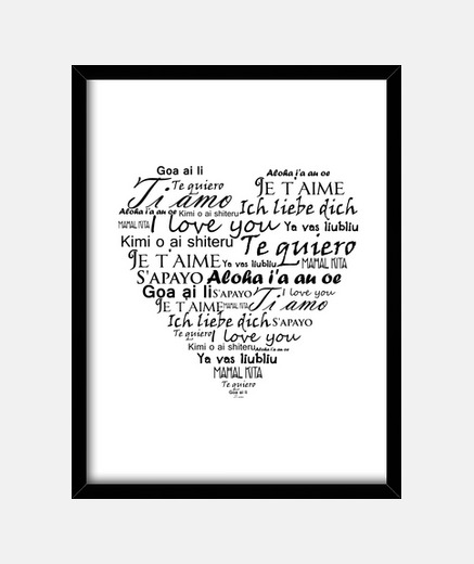 Framed i love you in several languages