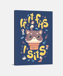 If It Fits, I Sits Meme Gatos