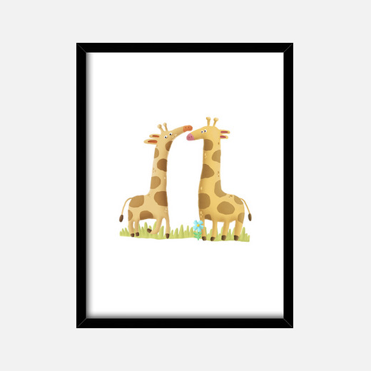 image animaux chambre girafe enfants