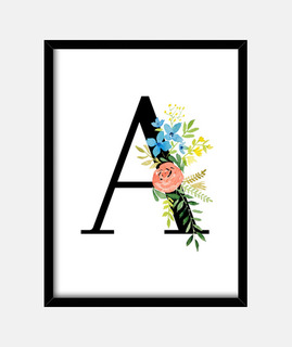 Inicial flores acuarela