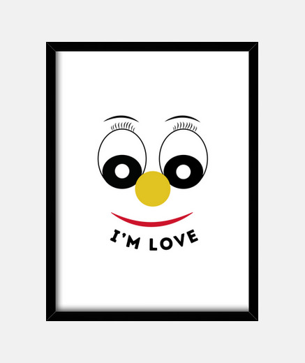 Cadre je suis amour, tableau vertical avec cadre