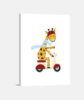 jirafa en la motocicleta
