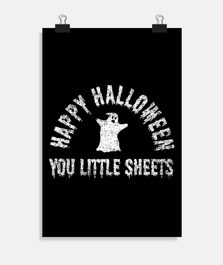Poster joyeux halloween petits draps jeu de mo
