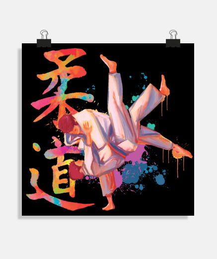 Poster judo japan jo paris france 2024 poster club poster room living room bedroom