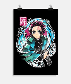 kimetsu no yaiba - sword tanjiro poster