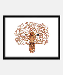 Kokeshi El árbol de la vida estilo Klimt