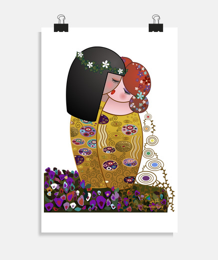 Poster kokeshis lesbienne le style kiss klimt