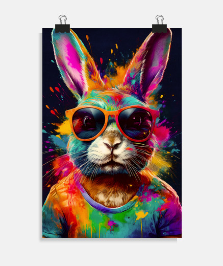 Poster lapin pop art
