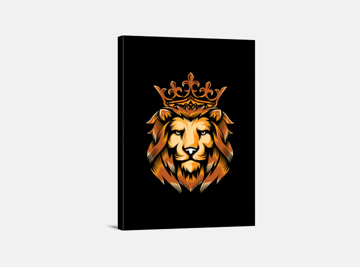 Lienzo león corona león fauna silvestre... | laTostadora