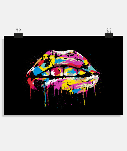 Poster lèvres colorées