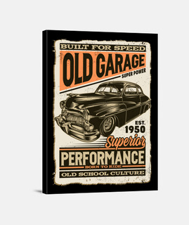 Lienzo Coches Antiguos Vintage 1950s Estilo Rockabilly Retro Old Garage American Classic Cars