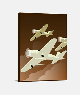 Lienzo Ilustraciones Art Deco Aviones
