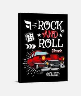 Lienzo Rock Rockabilly Coches Clásicos Rockers Vintage Retro Rock N Roll