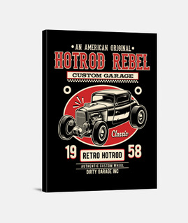 Lienzo Rockabilly Hotrod Retro 1958 Motor Vintage 50s American Classic Car Hot Rod Rebel