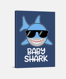 Lienzo Tiburón Aventuras Divertido Baby Shark Familia Humor