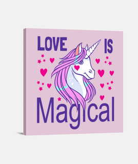 Lienzo Unicornio Amor Unicorn Corazones Love Is Magical
