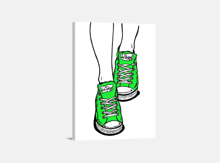 Lime green sneakers wall art tostadora