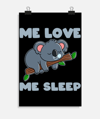 Póster lindo koala soñador durmiendo koala | laTostadora Póster lindo koala soñador durmiendo koala | laTostadora