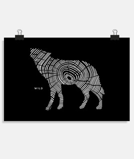 lobo en madera salvaje